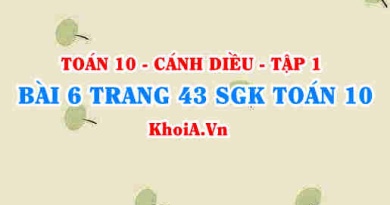 Bài 6 trang 43 SGK Toán 10 tập 1 Cánh Diều